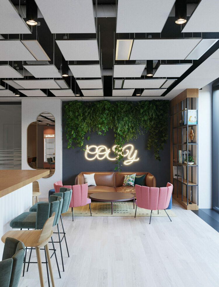 3D de l'espace cosy de kastel by WENES aménagement