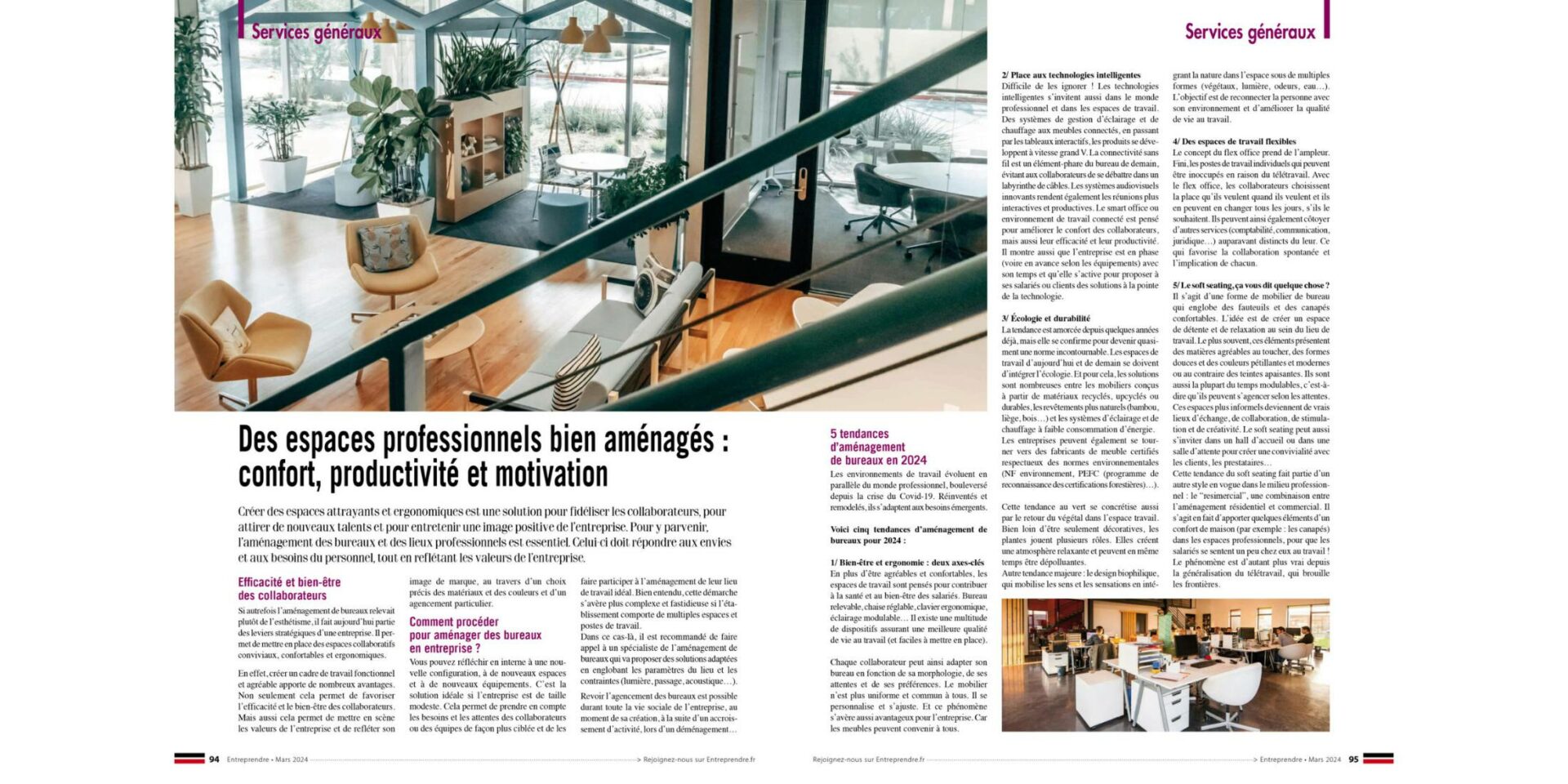 Page intérieur gauche de l'article entreprendre