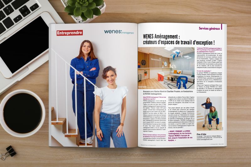 Article de journal, Charline Prunier et Marina Morel pour WENES Aménagement