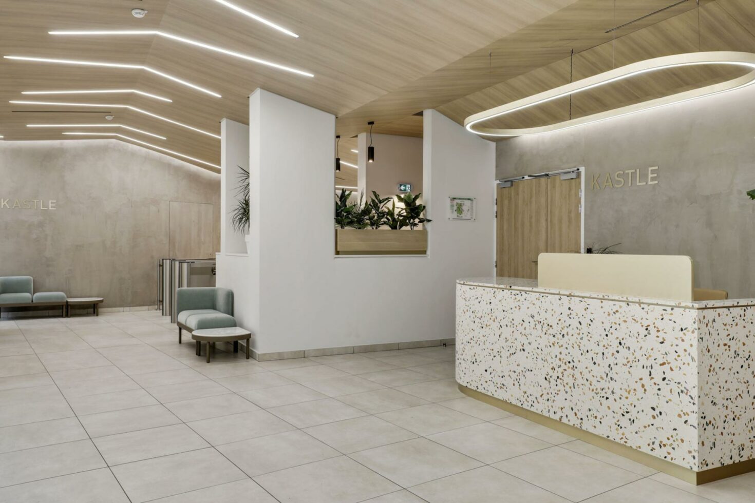Espace accueil des bureaux Kastle by WENES Aménagement