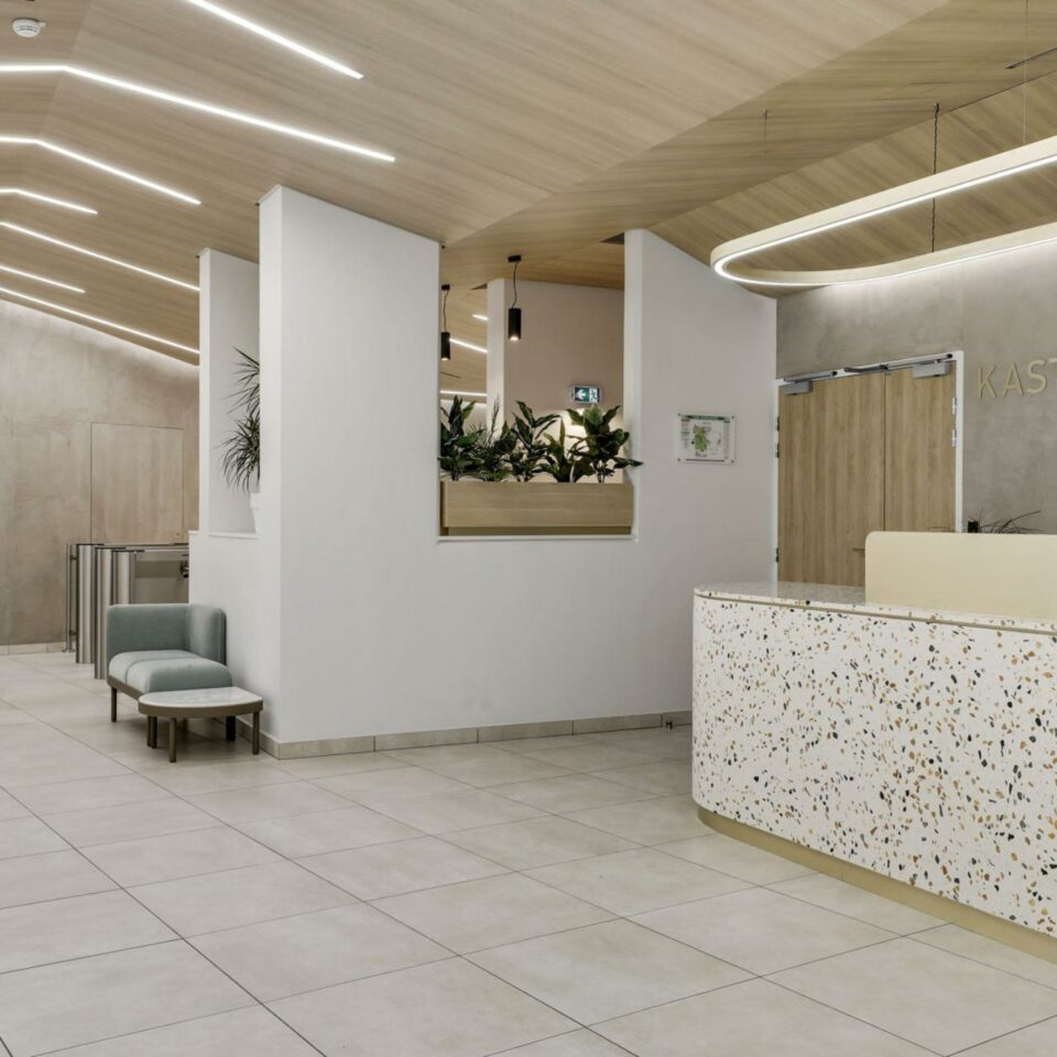 Espace accueil des bureaux Kastle by WENES Aménagement