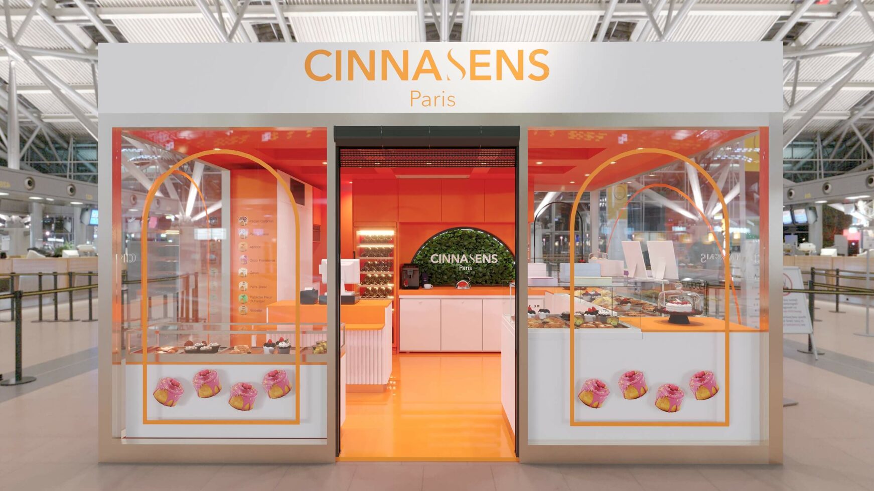 Image 3D du pop-up store Cinnasens à la gare saint LAZARE by WENES Aménagement
