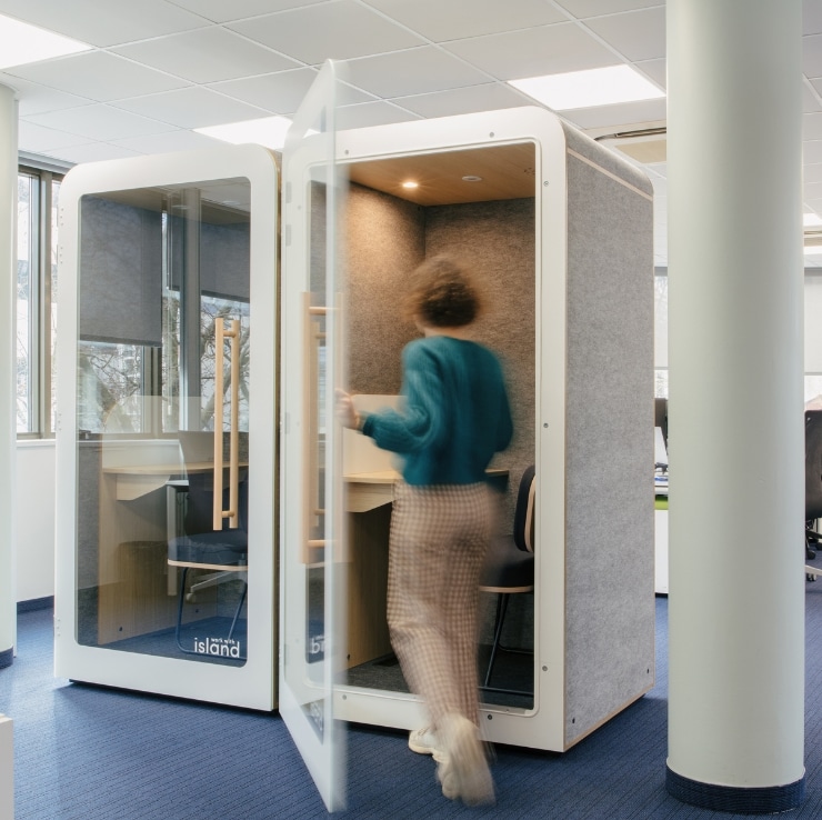 zoom sur les bulles acoustiques dans les bureaux Orisha